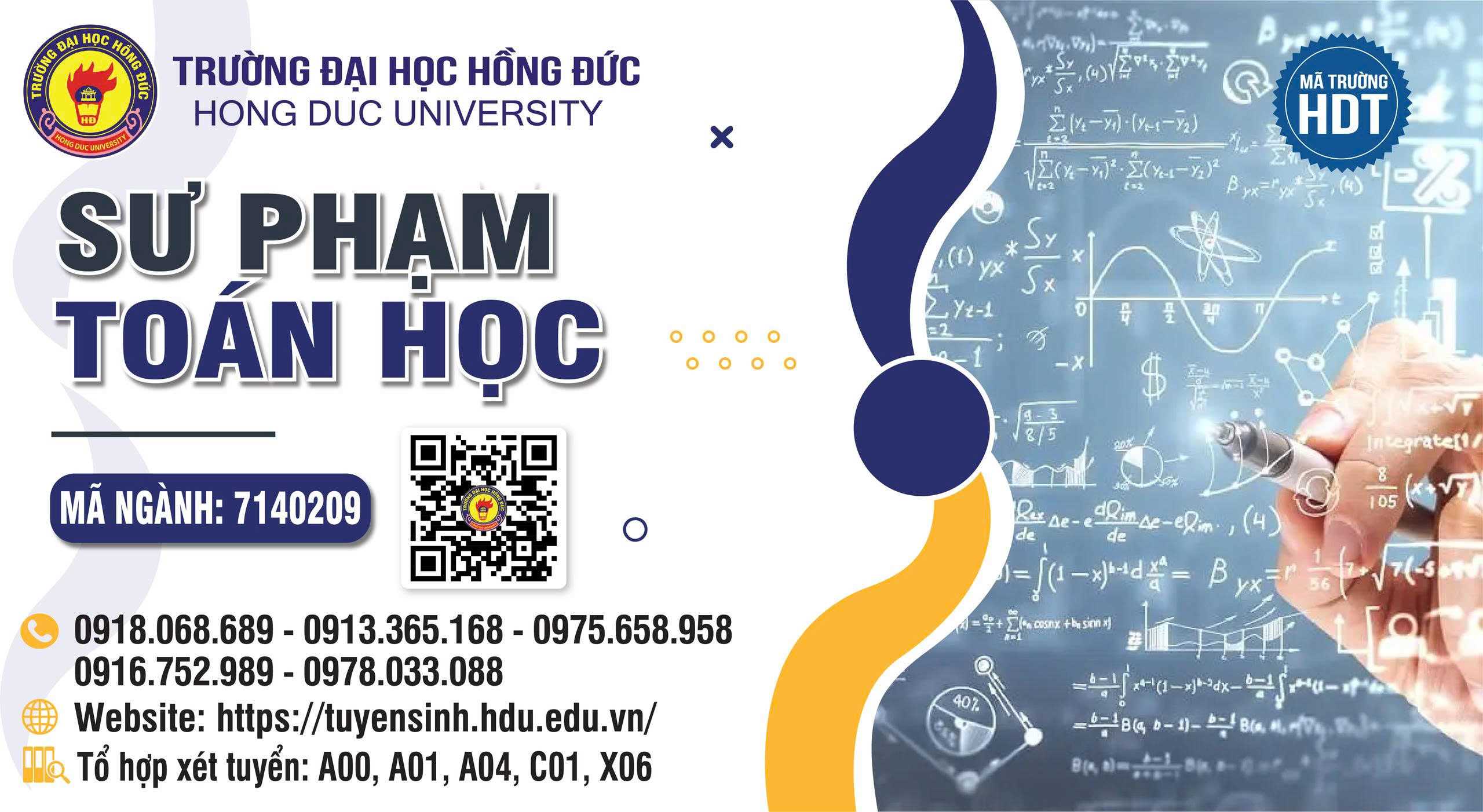 Ngành Sư phạm Toán học- Mã ngành: 7140209